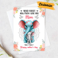 Personalized Elephant Mom Grandma Mother's Day Card MR143 95O28 thumb 1