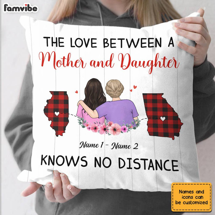 Personalized Mom Daughter Long Distance Pillow SB65 85O57 (Insert Included) 1