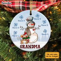 Personalized  Christmas Snowman Grandma Circle Ornament AG267 85O53 thumb 1