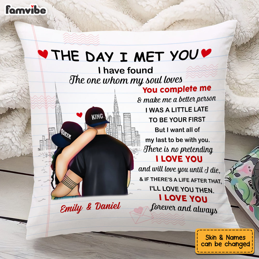 Personalized Couple The Day I Met You Pillow FB23 26O53