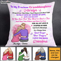 Personalized To Granddaughter Prayer From Grandma Pillow NB253 58O28 thumb 1