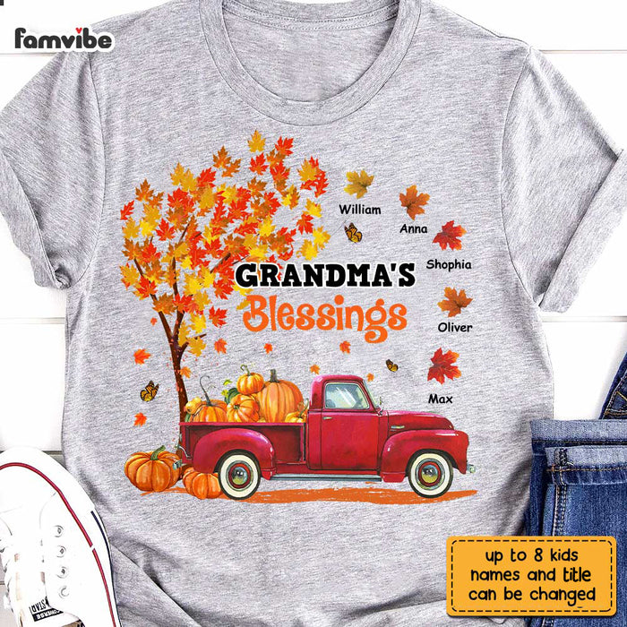 Personalized Grandma Fall Truck T Shirt AG301 30O28 1