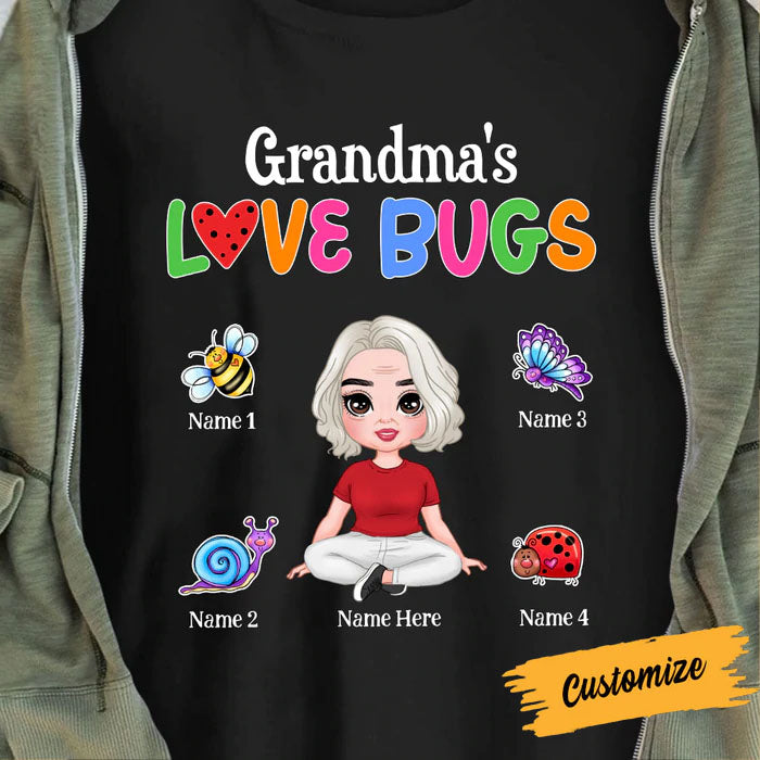 Personalized Mom Grandma Love Bugs T Shirt MR72 30O53 1