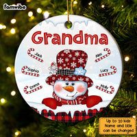 Personalized Grandma Snowman Circle Ornament NB93 36O28 thumb 1