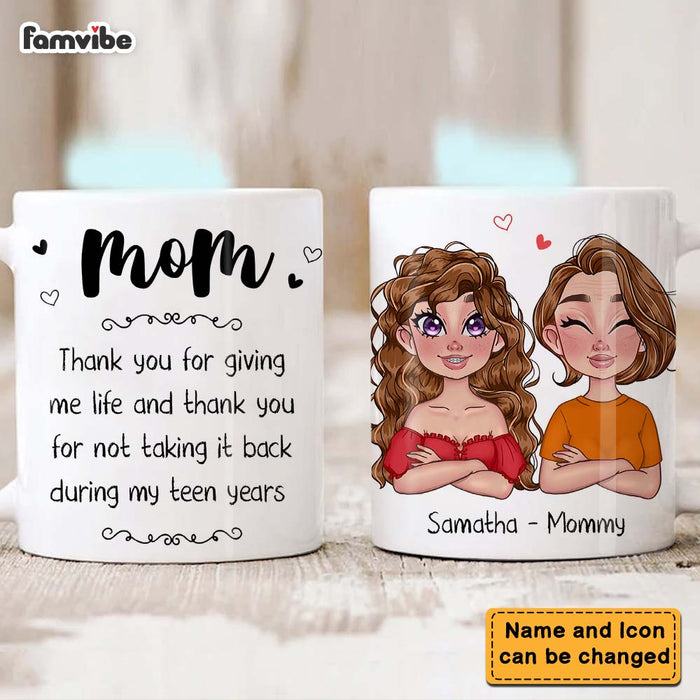 Personalized Gift for Mom Thank You For Giving Me Life Mug 23666 1