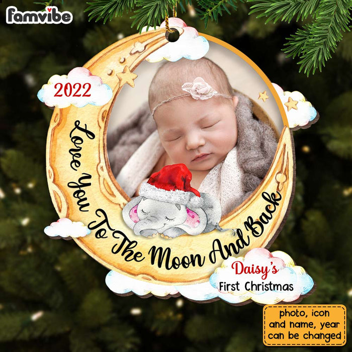 Personalized Elephant Baby First Christmas Ornament OB34 58O28 1