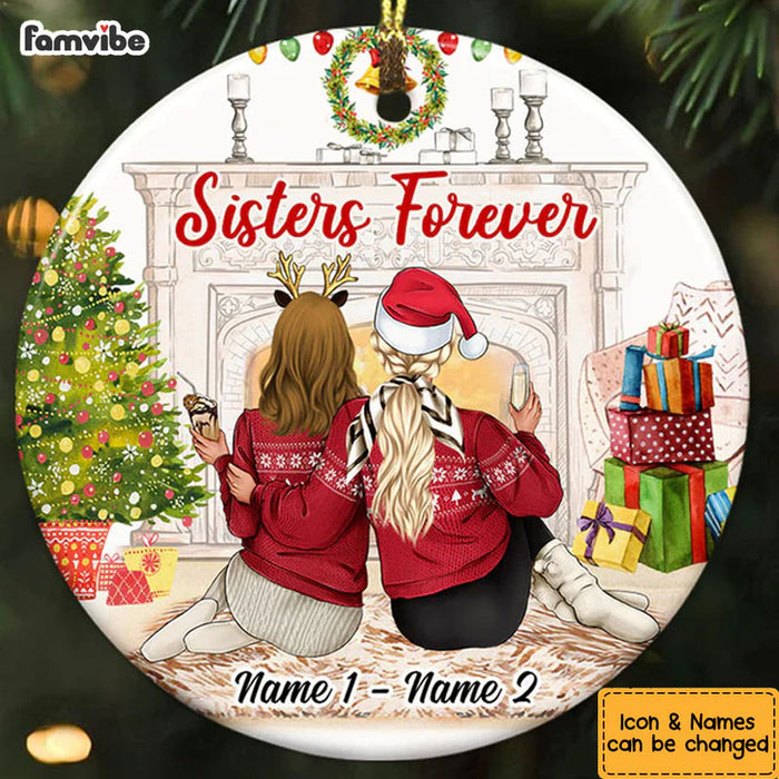 Personalized Christmas Friends Sisters Circle Ornament OB61 24O53 1