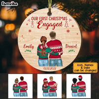 Personalized Couple First Christmas Wood Circle Ornament Circle Ornament SB91 32O53 thumb 1