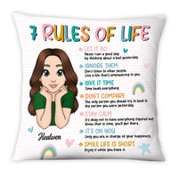 Personalized Granddaughter Daughter 7 Rules of Life Reminders Pillow 22849 thumb 1