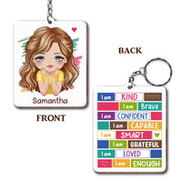 Personalized Gift For Daughter Granddaughter I Am Smart I Am Brave Wood Keychain 24745 thumb 1
