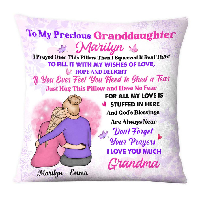 Personalized To Granddaughter Prayer From Grandma Pillow NB253 58O28 1