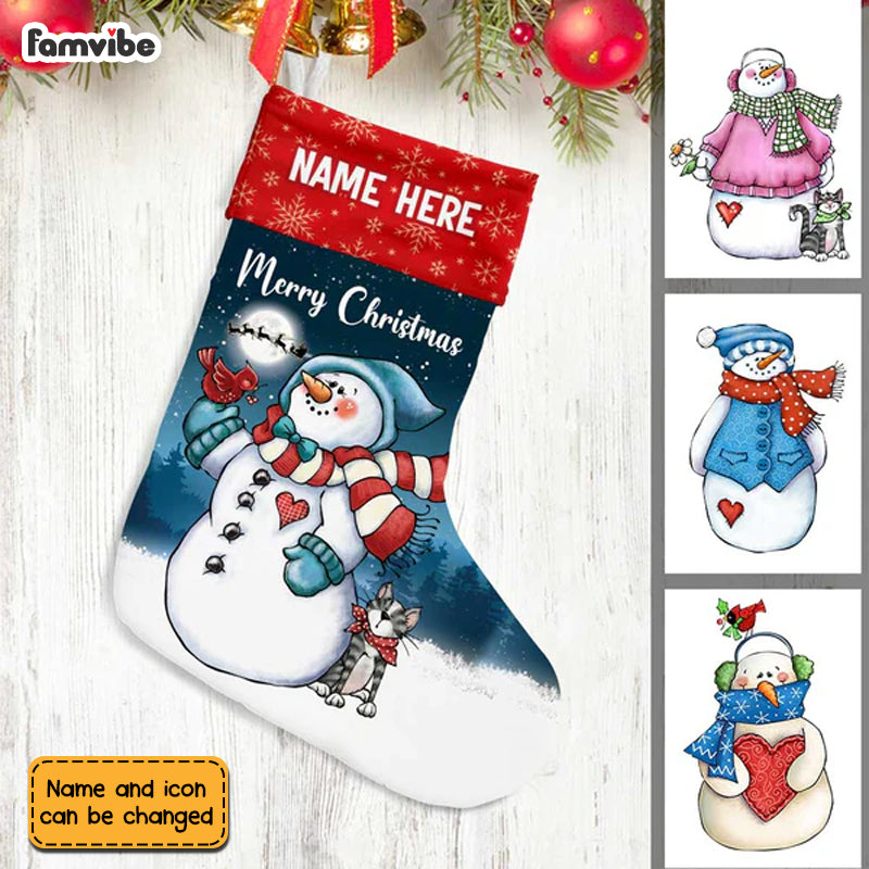 Personalized Snowman Family Christmas Stocking SB102 95O34