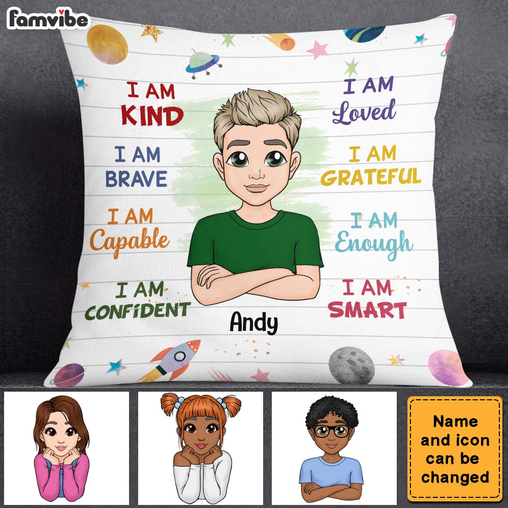 Personalized Gift For Grandson I Am Kind Pillow 22802 Primary Mockup