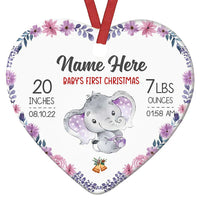 Personalized Elephant Baby First Christmas Heart Ornament AG186 73O58 thumb 1