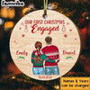 Personalized Couple First Christmas Wood Circle Ornament Circle Ornament SB91 32O53 1