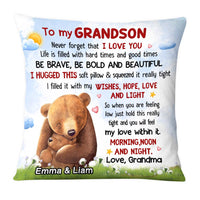 Personalized Granddaughter Grandson Bear Hug This Pillow SB151 32O28 thumb 1