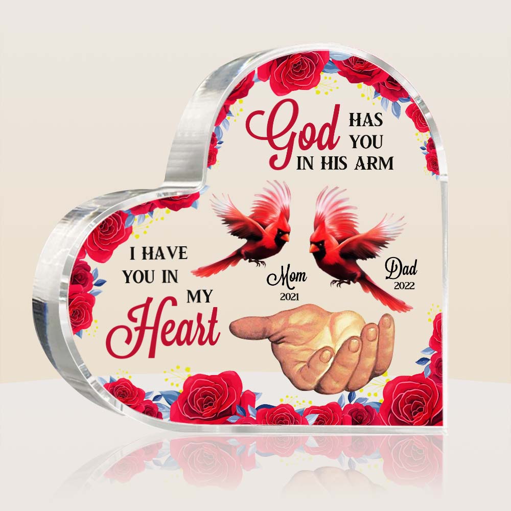 Personalized God Has You In His Arm Cardinals Memorial Acrylic Plaque 22729