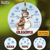 Personalized  Christmas Snowman Grandma Circle Ornament AG267 85O53 thumb 1