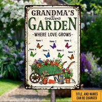 Personalized Grandma Butterflies Garden Metal Sign JN304 30O47 thumb 1