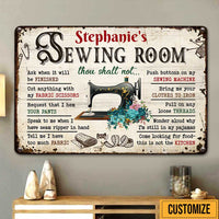 Personalized Family Sewing Room Rules Metal Sign DB149 81O47 thumb 1