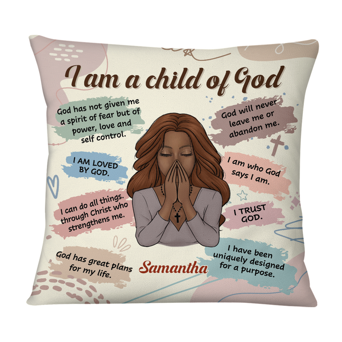 Personalized Daughter I Am A Child Of God Bible Verse Prayer Pillow NB282 58O47 1
