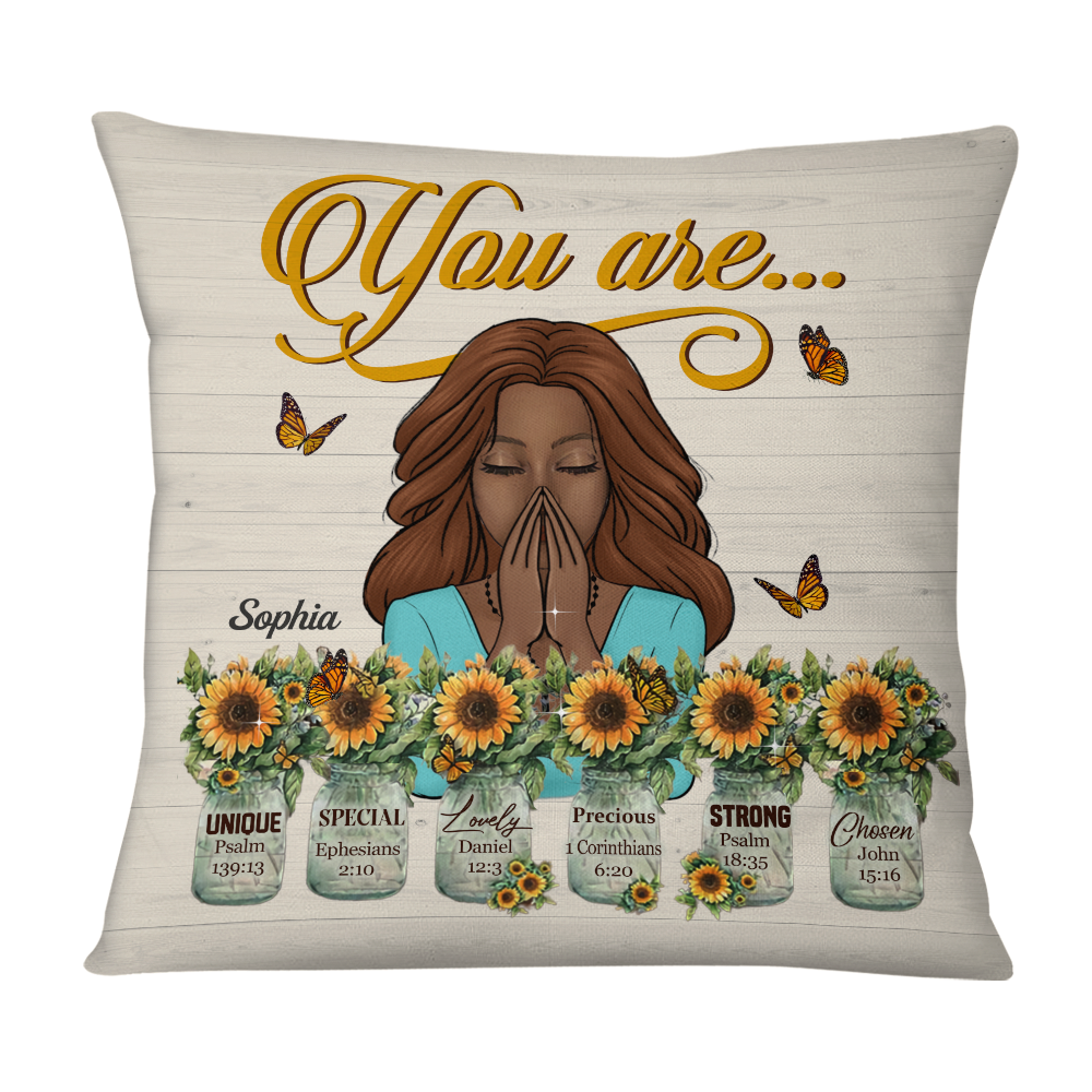 Personalized Bible Verses God Says You Are Pillow DB141 32O58
