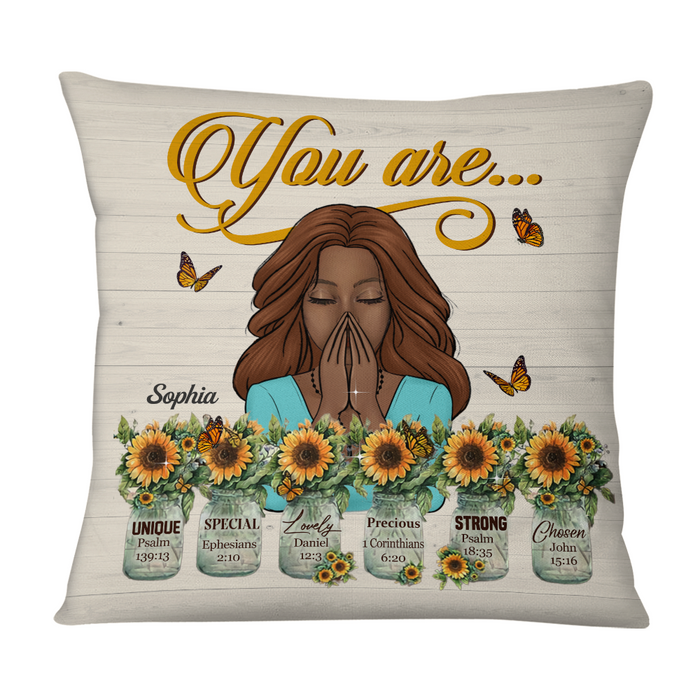 Personalized Bible Verses God Says You Are Pillow DB141 32O58 1