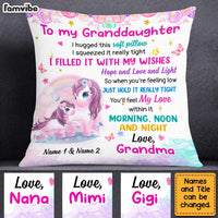 Personalized Unicorn Granddaughter Hug This Pillow JR193 24O25 thumb 1