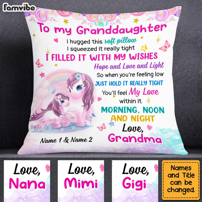 Personalized Unicorn Granddaughter Hug This Pillow JR193 24O25 1