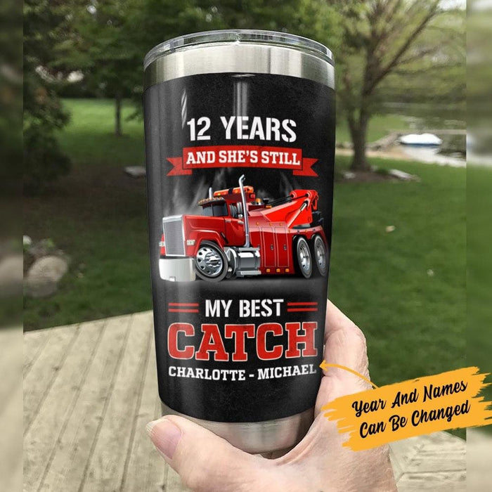 Personalized Tow Truck Husband & Wife Steel Tumbler JN222 87O47 1