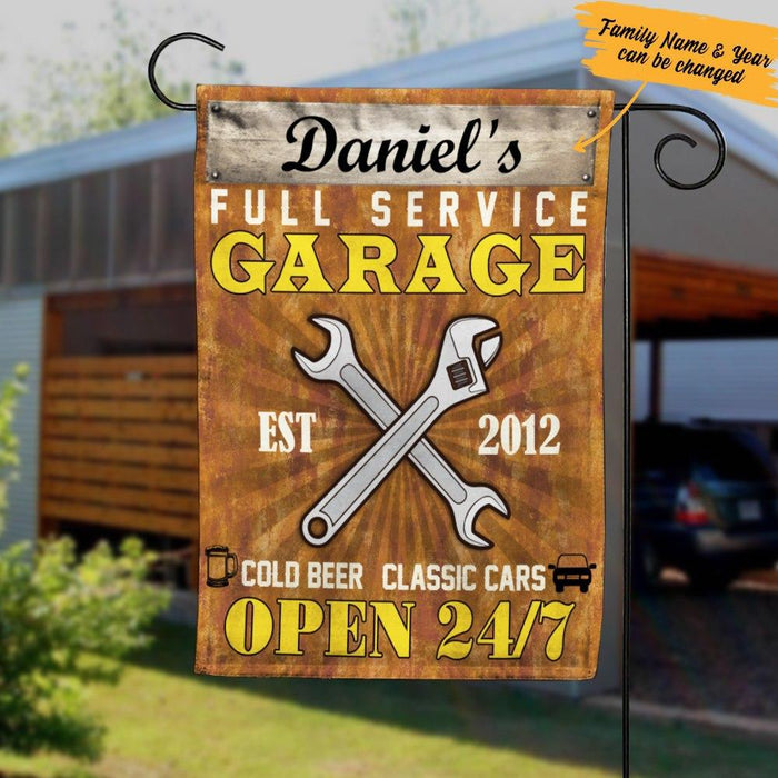 Personalized Garage Open 24/7 Flag AG171 26O57 1
