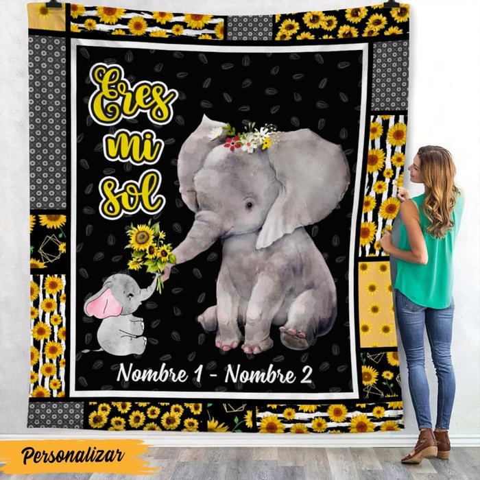 Personalized Elephant Grandma Spanish Abuela Blanket AP1419 95O47 1