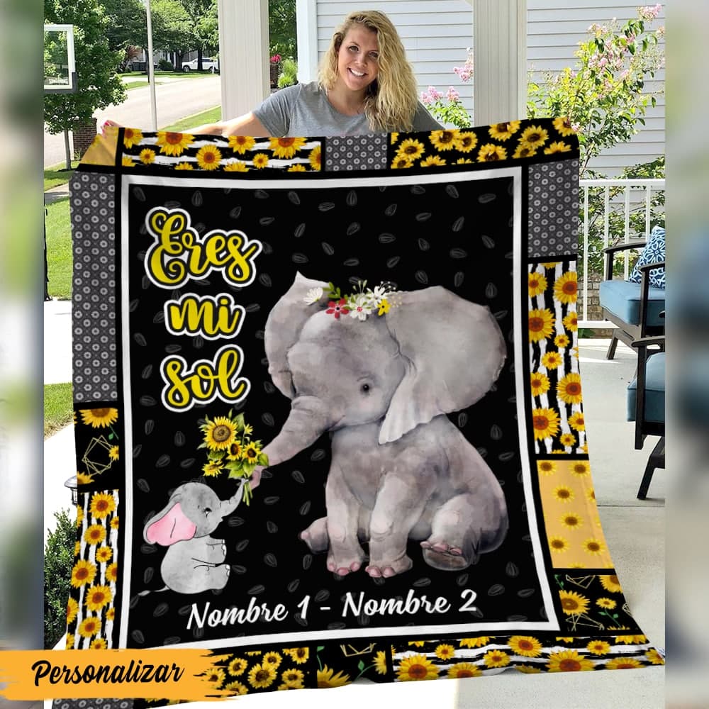 Personalized Elephant Grandma Spanish Abuela Blanket AP1419 95O47