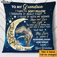 Personalized Grandson Dinosaur Pillow JR71 26O34 thumb 1