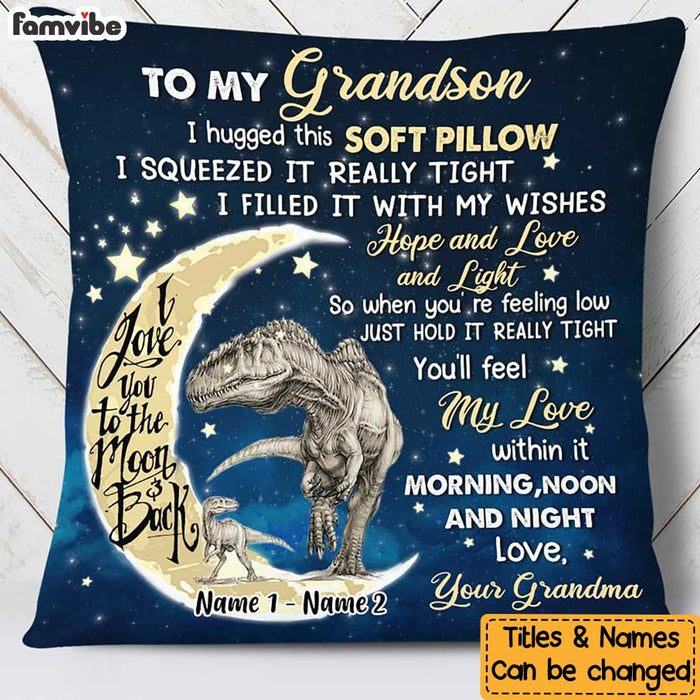 Personalized Grandson Dinosaur Pillow JR71 26O34 1