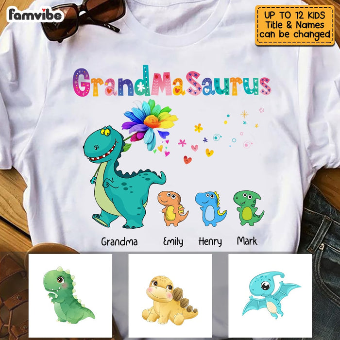 Personalized Grandmasaurus Colorful Flower T Shirt AG187 58O53 1