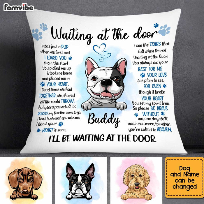 Personalized Waiting  At The Door Dog Memo Pillow AG201 58O34 1