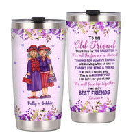 Personalized Old Friends Thank You Purple Flower Steel Tumbler NB283 58O76 thumb 1