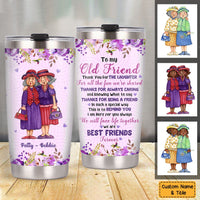 Personalized Old Friends Thank You Purple Flower Steel Tumbler NB283 58O76 thumb 1