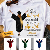 Personalized 'She Did It' Graduation Shirt - Gift for Daughter & Granddaughter thumb 1
