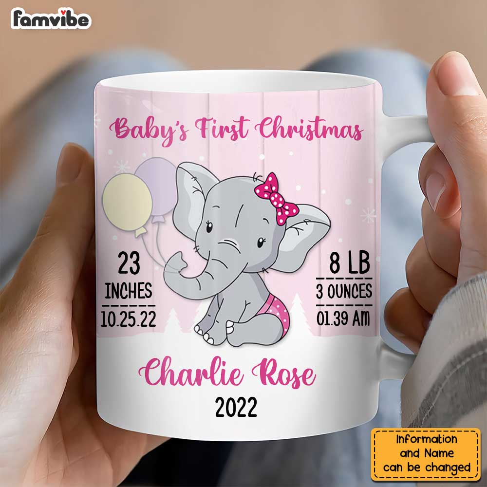 Personalized Elephant Baby First Christmas Mug OB83 73O47